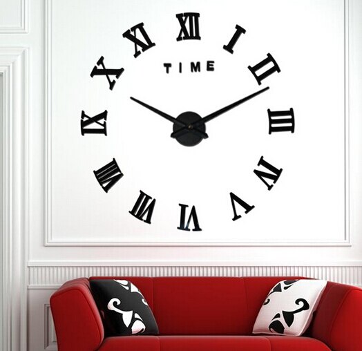 Modern Luxury 3D Wall Clock Big Size Home Decor DIY Large Roman Quartz Clocks Acrylic Mirror Wall Stickers