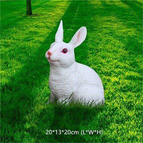 Large Resin Bunny Rabbit Figurines Garden Ornament Outdoor Art Yard Garden Animal Figurines Rabbits Decoration: 001
