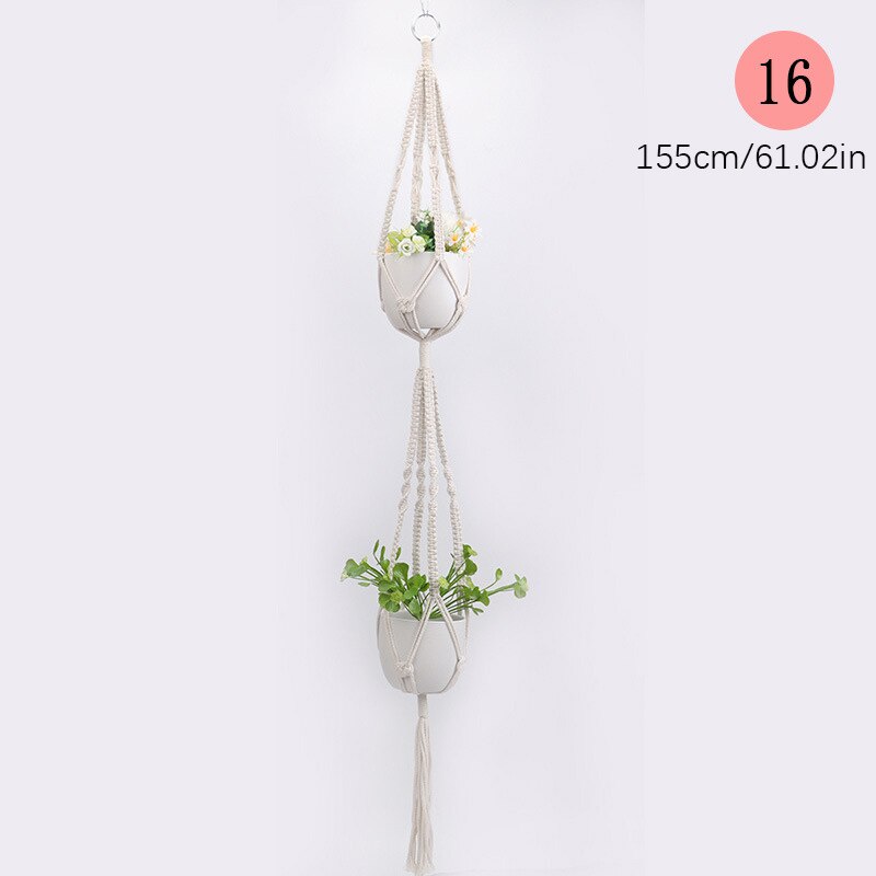 Plant Hanger Macrame Hangers Macrame Wall Hanging Plant Holder Air Plant Planters For Indoor Plants Indoor Plants Hanging Pot: 16