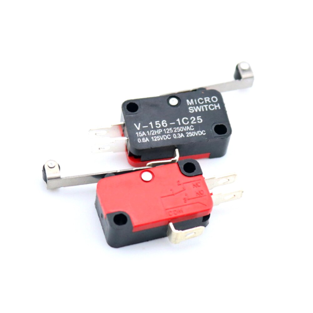 10PCS 15A 125/250V Micro Limit Switch Small Stroke Resistant Long Handle Pulley Switch