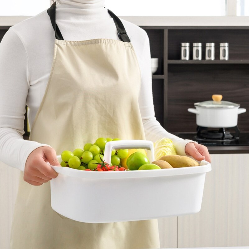 Portable Storage Basket Cleaning Caddy Storage Organizer Tote with Handle for Laundry Bathroom Kitchen Spray Bottles Cloths Brus