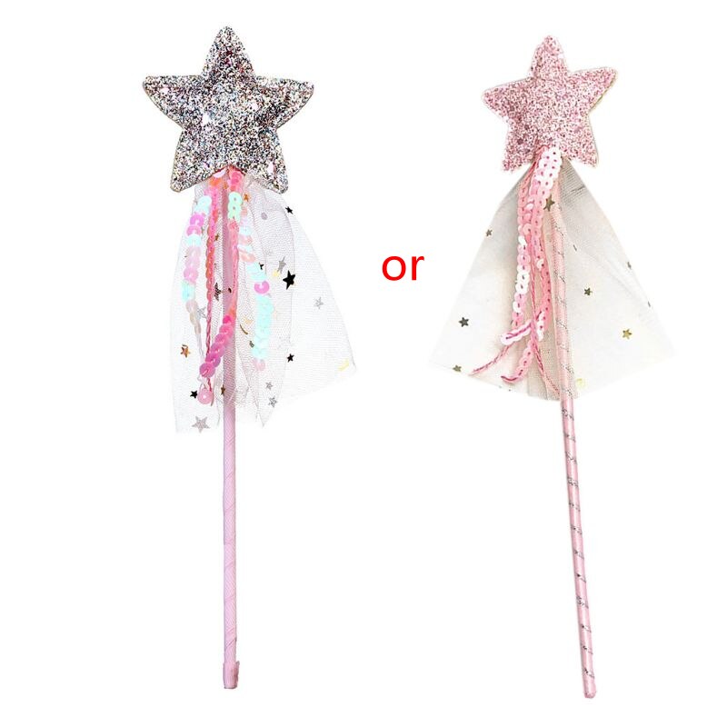 Cute Children Costumes Performance Props Gradient Color Butterfly Princess Angel Wings Fairy Stick Kids Dress Up Playing Toys