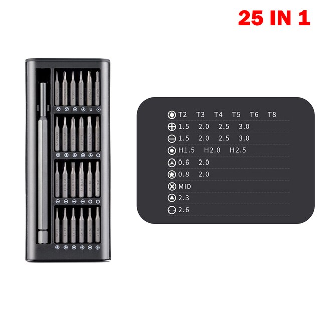 Precision Screwdriver Set Magnetic Screw Driver Kit Bits Cr-V Steel Magnetic Driver Electric Repair Tool Kit for Phones Computer: 25 in 1