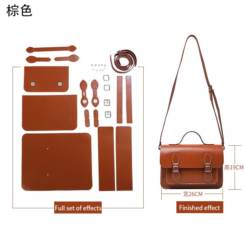 Creatieve Tas Maken Materialen Pakket Diy Tas Handgemaakte Accessoires Handcraft Self-Made Vrouw Zak Lederen Materiaal Praktische: Brown