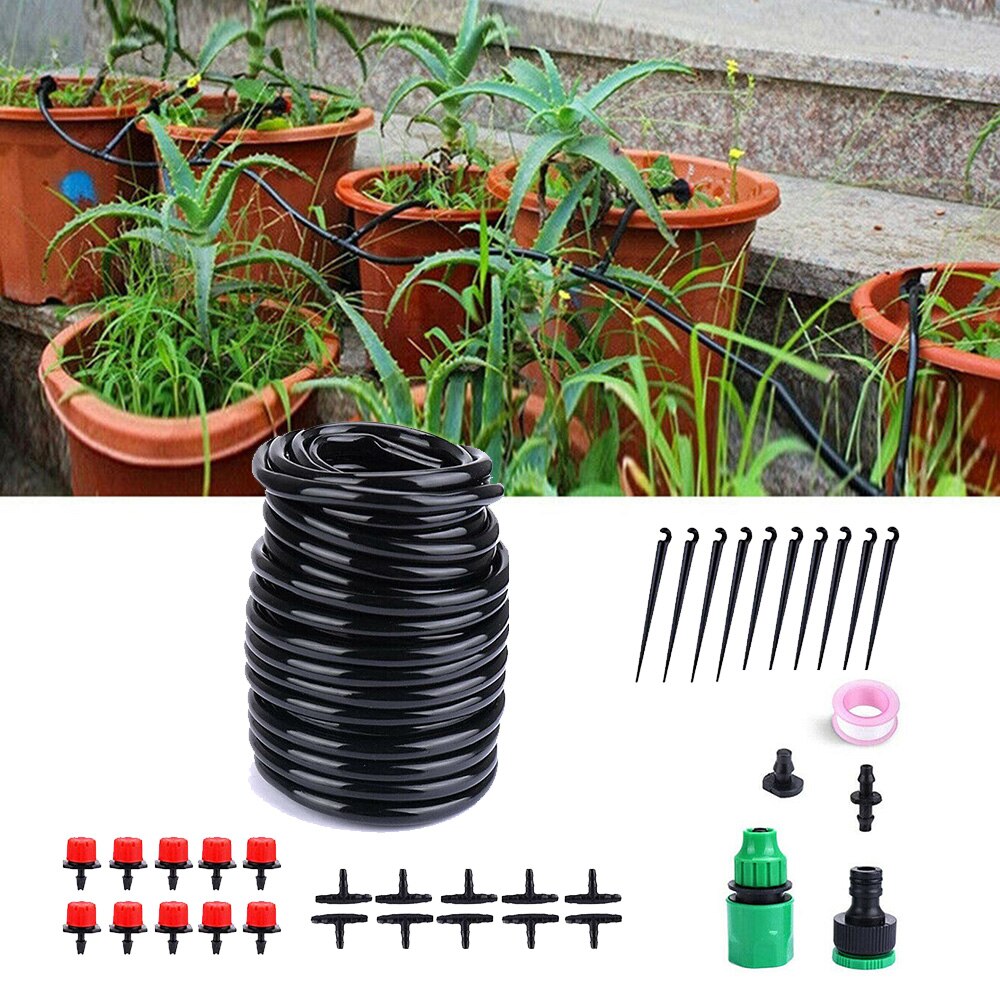 DIY Micro Drip Irrigation System Plant Self Watering Garden Hose Kits Garden Hose Micro Drip Watering Kits For Seeds Vegetable F