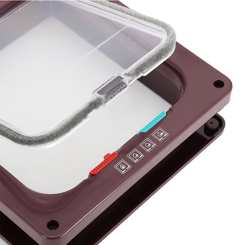 4 Size Smart Pet Door Cat Flap Door with 4 Way Lock Security Flap Door for Dog Cat Kitten Controllable Switch Pet Safety Gate