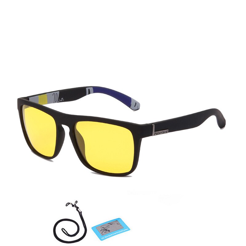 Brand Fishing Polarized Glasses Mens Women Night Vision Driving Goggle Camping Hiking Eyewear Sports Sunglasses With Rope: F04