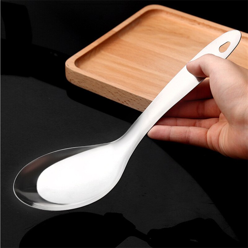 Stainless Steel Rice Spoon Soup Spoon Serving Spoons Deepen Thicken Large Capacity Small Spoon Cinnerware