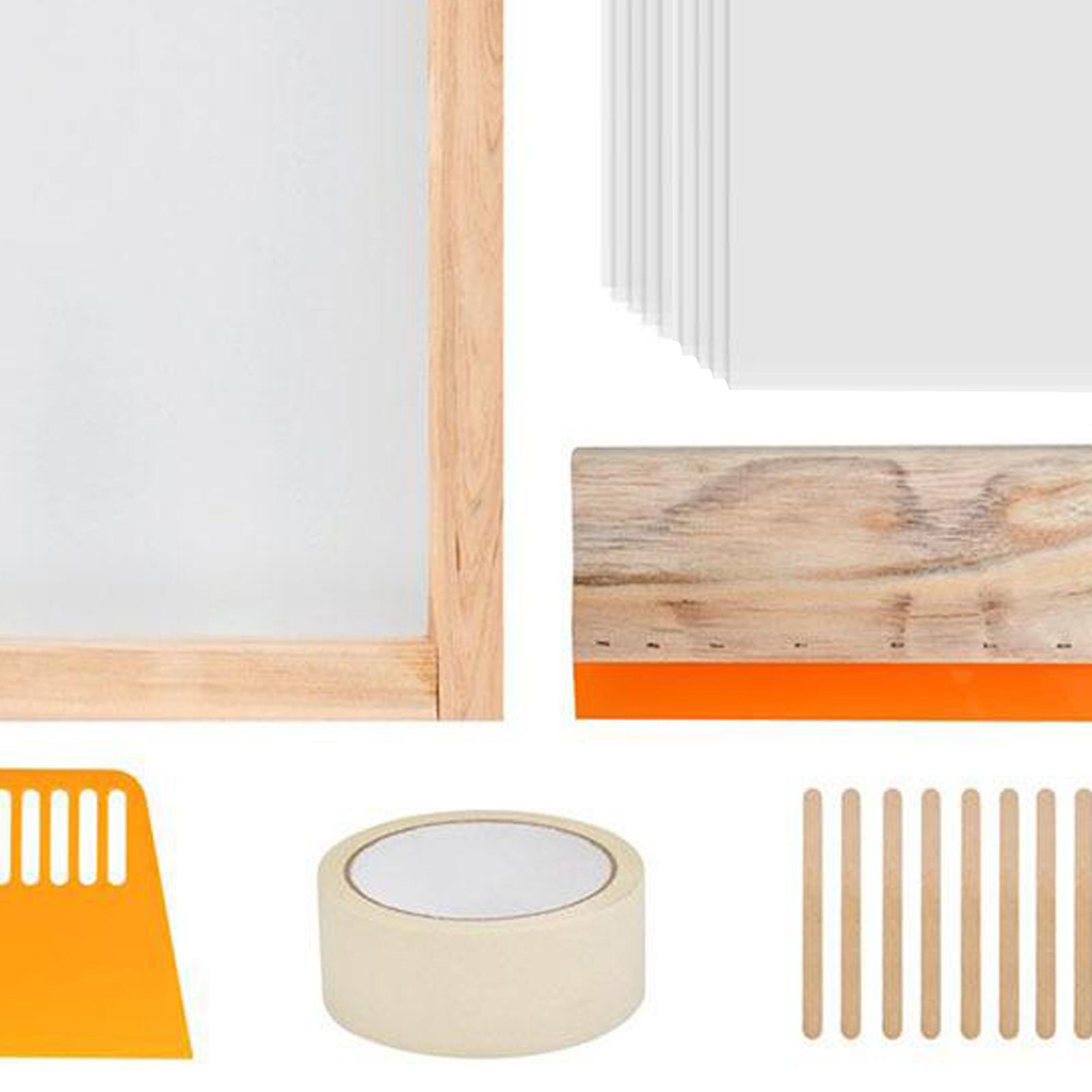 24x Screen Printing Kit Wood Silk Screen Printing Frame Screen Printing Squeegee