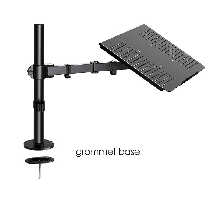 Noteboo-soporte giratorio Universal para ordenador portátil, bandeja de escritorio para monitor de 12-17 pulgadas, Altura ajustable de 400MM, DL-M051LP: grommet base