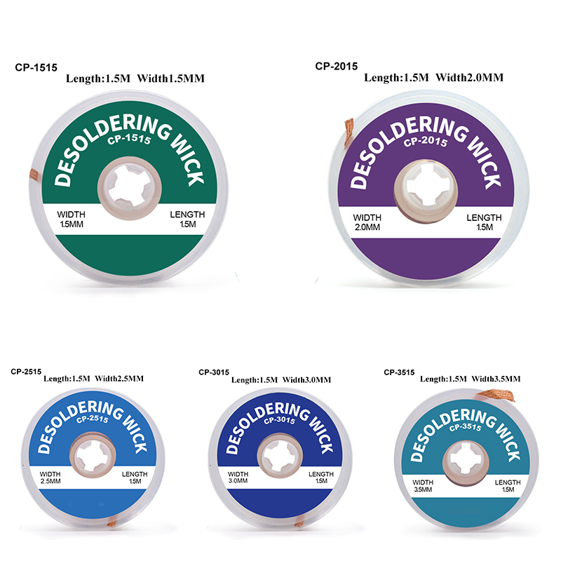 tresse à dessouder Mèche à souder sans nettoyage, fil à souder, tresse avec Flux, outil de dissolvant de tresse, ventouse de soudure