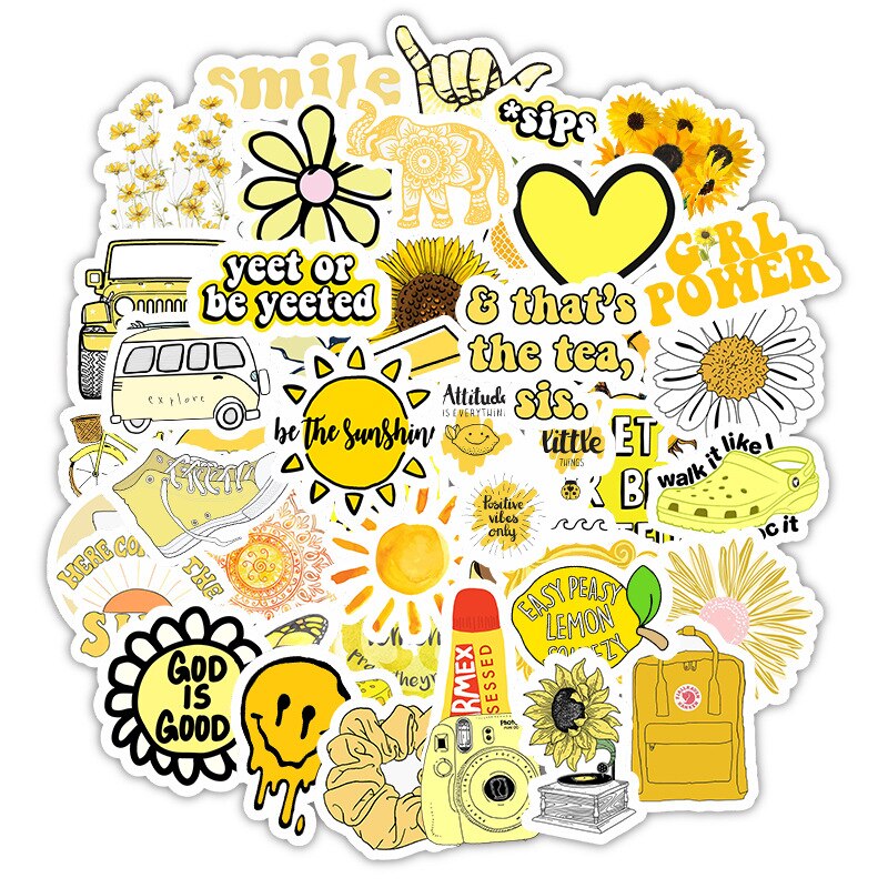 50pcs Vsco Girls Stickers Waterproof Skateboard Scrapbook Laptop Suitcase Decoration Sticker Graffiti Stickers for Kids Children: YT008