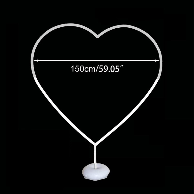 150Cm Hart Ballonnen Boog Ronde Cirkel Base Frame Hartvormige Liefde Ballon Stand Voor Wedding Baby Shower Verjaardagsfeestje decor: with stand