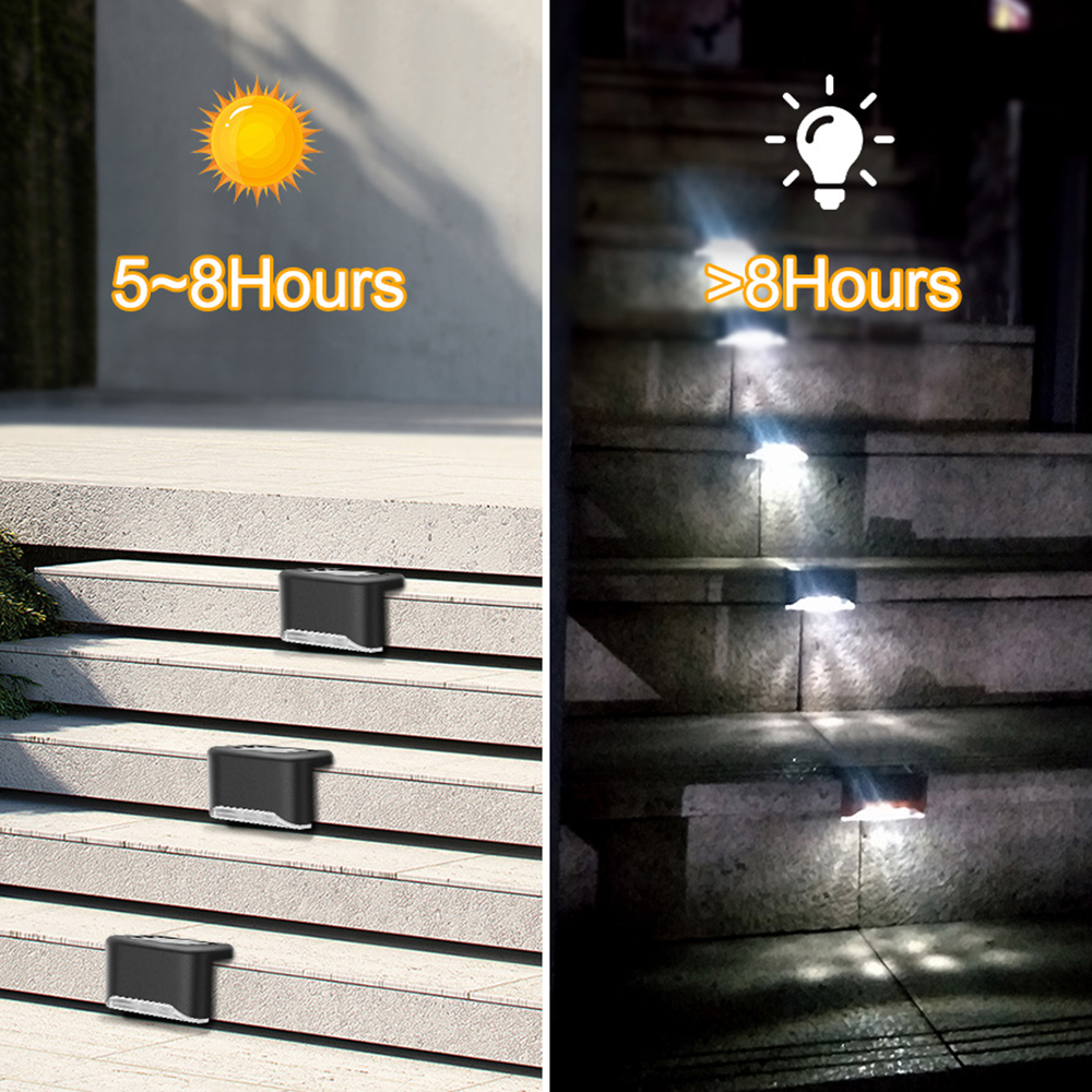4Pcs Solar Deck LED Licht Outdoor Schritt Wasserdichte Lampe Für Zaun Durch Pathway Treppen Hof Auffahrt Hof Terrasse garten Dekor