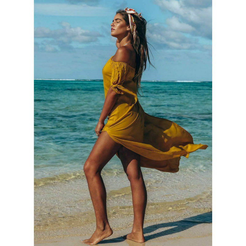 cover up beach woman Maxi Summer Beachwear Long Dress Off Shoulder Beach Summer Cover-Ups robe de plage