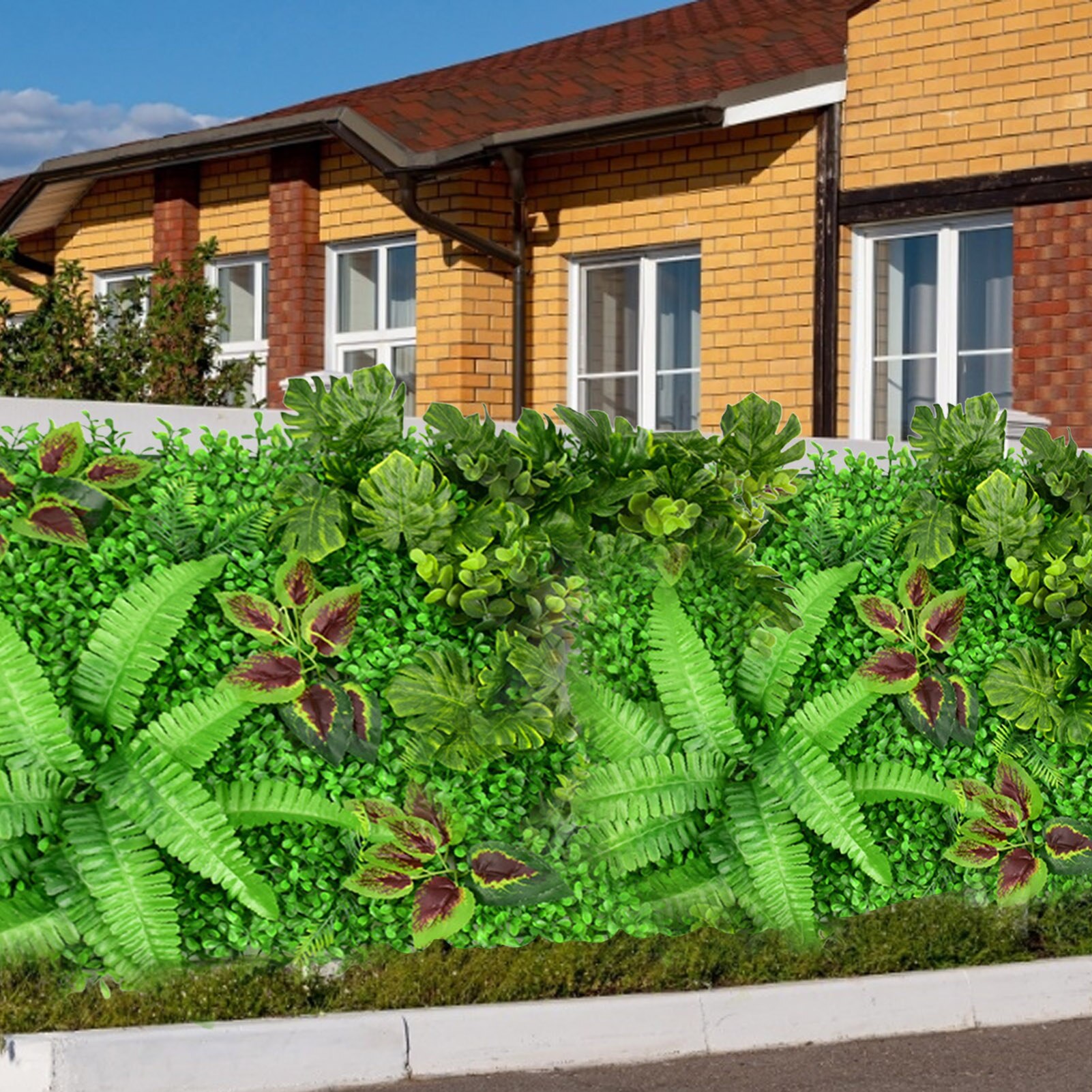 40*60Cm Kunstmatige Groene Plant Achtergrond Muur Kunstmatige Hek Privacy Hek Rotan Blad Decoratie Mode Outdoor Tuin Deco