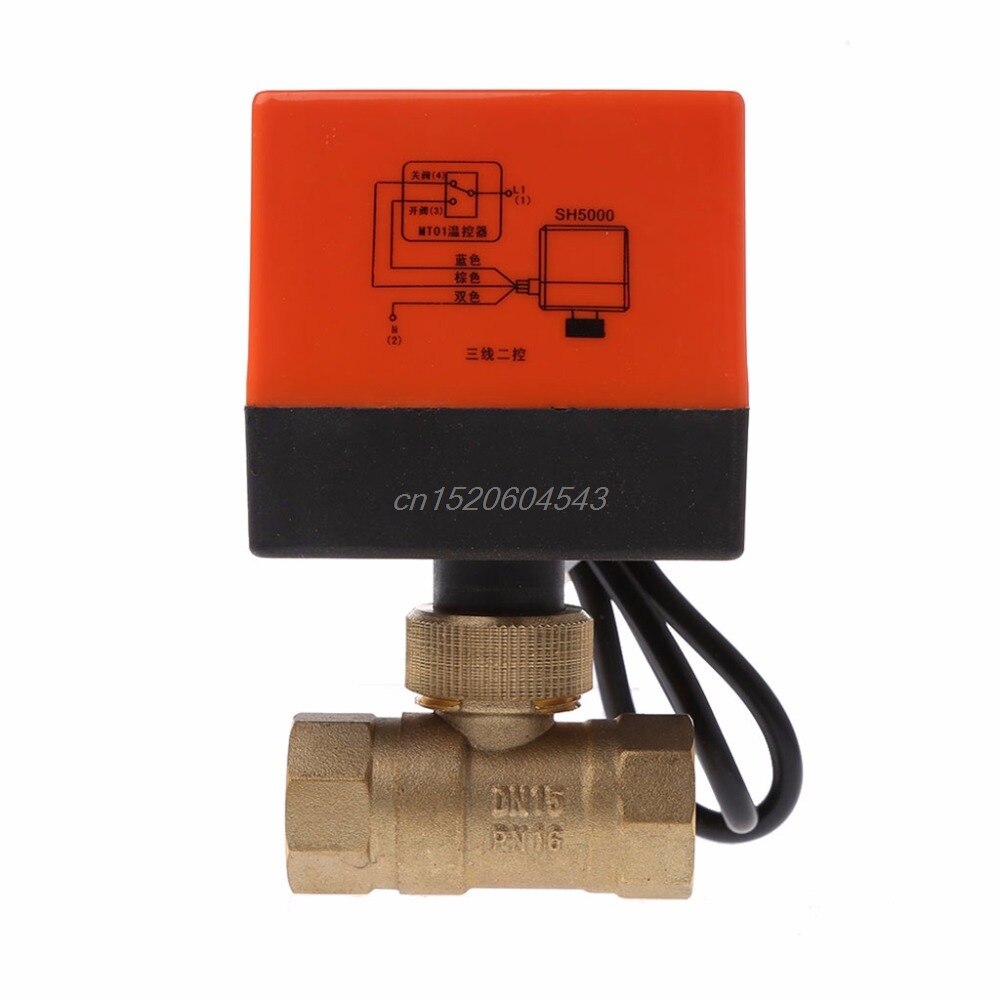 DN15/DN20/DN25 Electric Motorized Brass Ball Valve DN20 AC 220V 2 Way 3-Wire with Actuator R06 Whosale