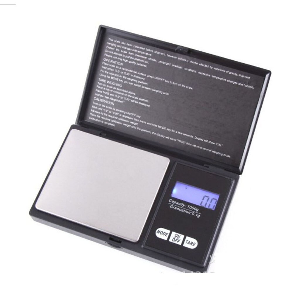 Digital Pocket Scale, Mini Weigh Gram, 6 Units Conversion with LCD Display for Food, Jewelry, Coffee (Battery Included): 1000g