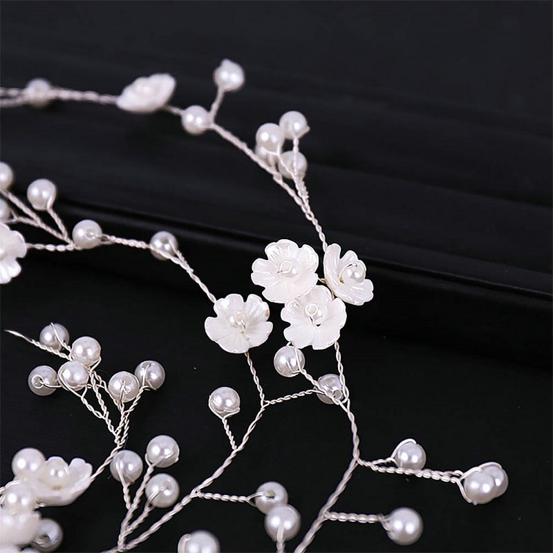 Damen Zarte Elegante Haar Zubehör Braut Hochzeit Simulation Perle Kopfschmuck Frauen Blume Haar Reben Kopfschmuck