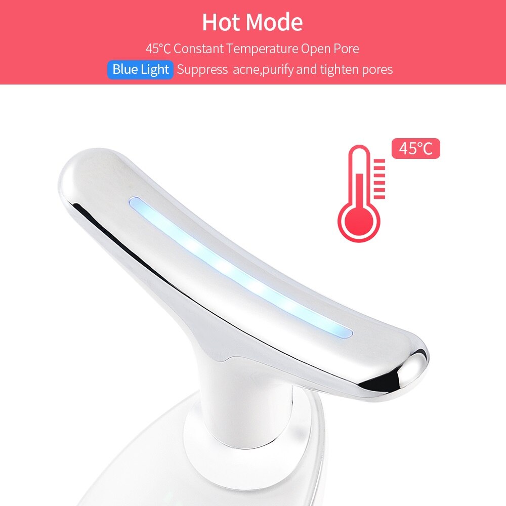 Fjern dobbelthage hals enhed ansigt slankende løfte massager ems vibration foton varme terapi hals rynke remover v-face