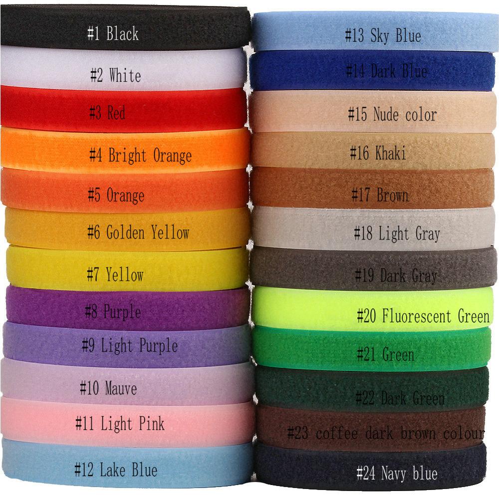 24 Kleuren Blend Klittenband Sluiting Klittenbandsluiting Tape Nylon Sticker Klittenbandsluitingen Lijm Met Voor Diy 20Mm
