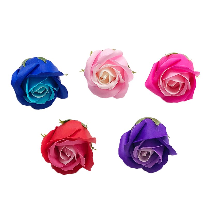 4.5cm tre lager tvål blomma rosetricolor overlay jul alla hjärtans dag bukett diy bröllop hand blommor konst