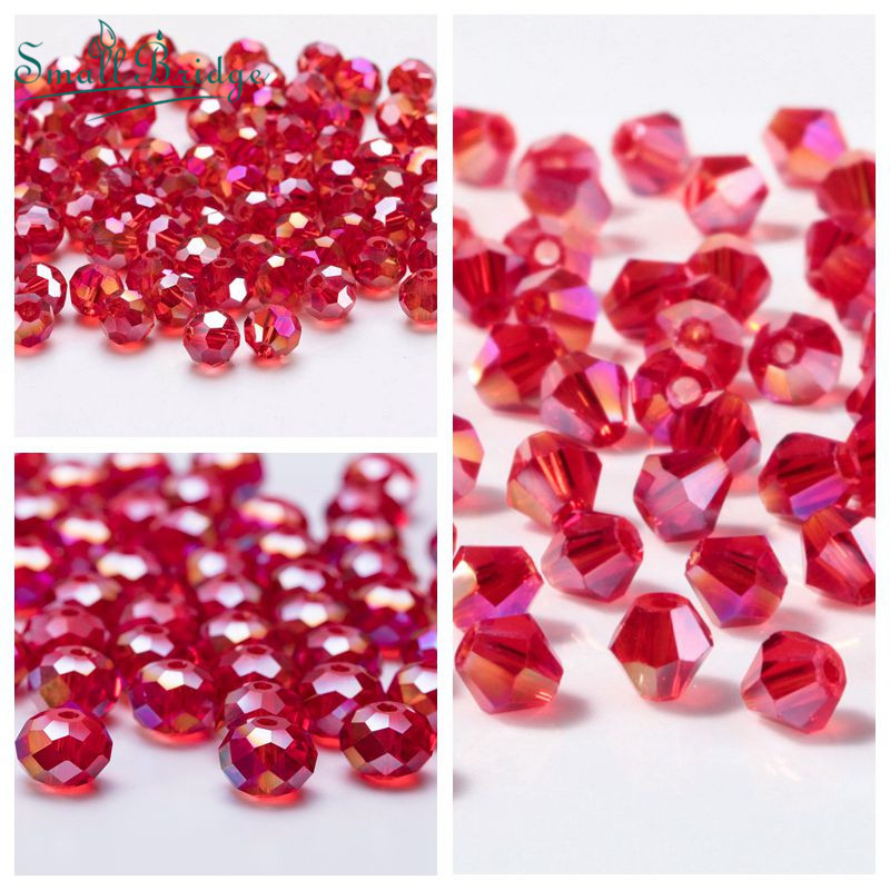 Artículo mixto de cuentas de vidrio checo rojas talladas para hacer joyas, materiales para collares, cuentas de cristal sueltas de bricolaje  z117