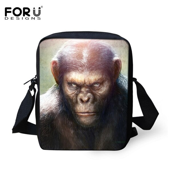 Famous Monkey Men Messenger Bags 3D Zoo Aniamal Man Mini Crossbody Bags Brand Casual Male Travel Bag: w1229E