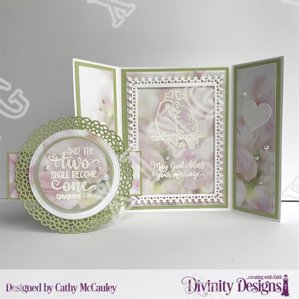 Belly Band Mr Mrs Envelop Anniversary Ring Achtergrond Proost Lovebirds Gatefold Geloof Hoop Liefde Lagen Craft Sterft Postzegels