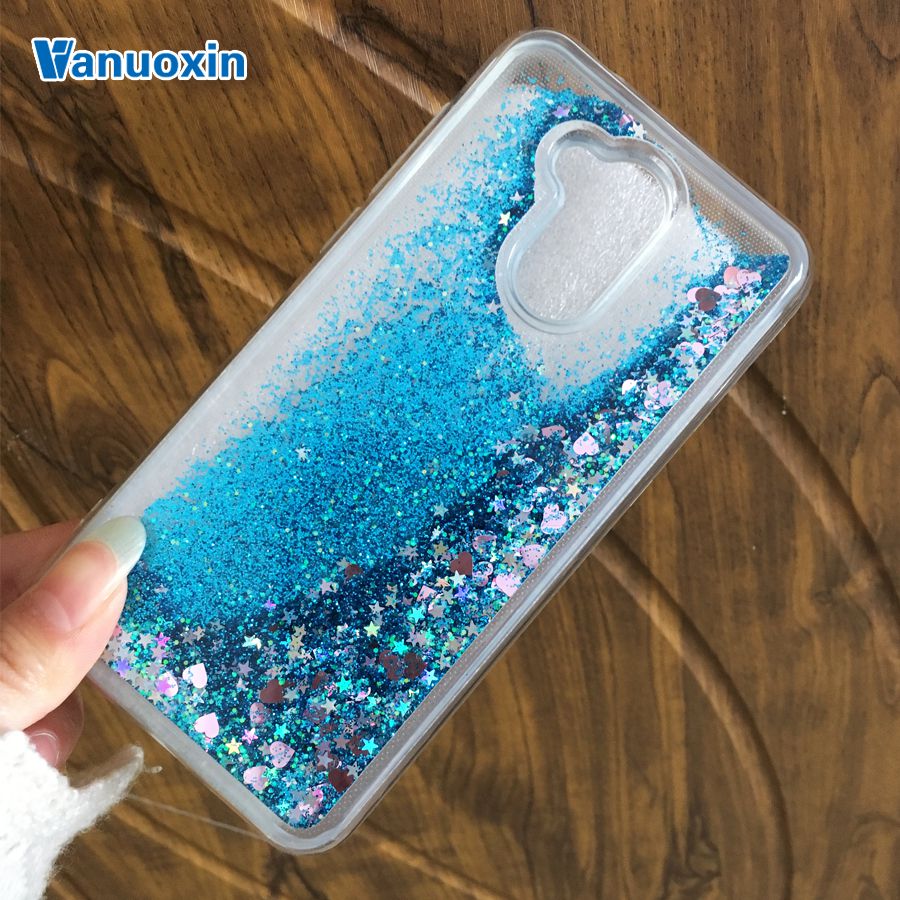 Vanuoxin Voor case Huawei Honor 6A case Voor Huawei Honor 6A case cover Coque Dynamische Glitter Vloeibare Siliconen Zachte TPU Telefoon gevallen: Blue