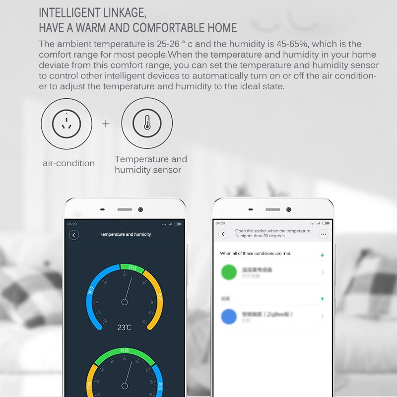 Alarm System Devices Temperature Humidity Sensor Detector Compact Smart Adjust Temperature And Humidity