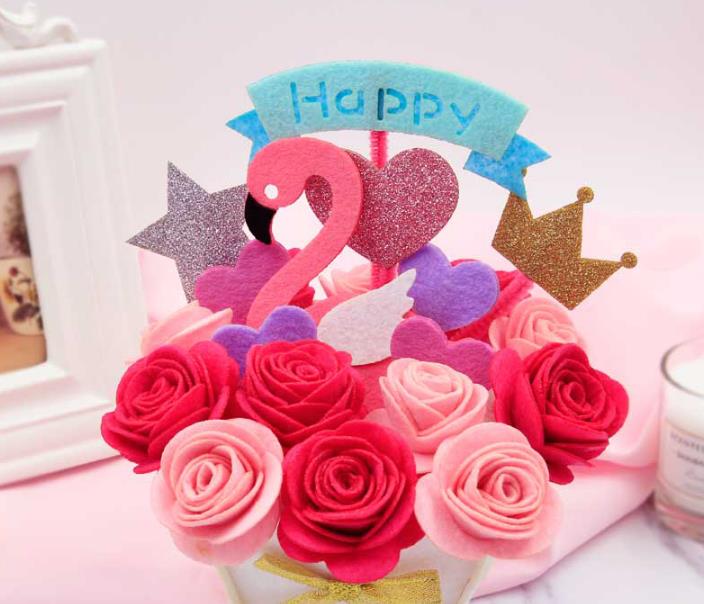 DIY Flower Felt Diy Craft Felt Flowers Fabric Felt Kit Non-woven Cloth Craft DIY Sewing Set Felt Handwork Material: 2