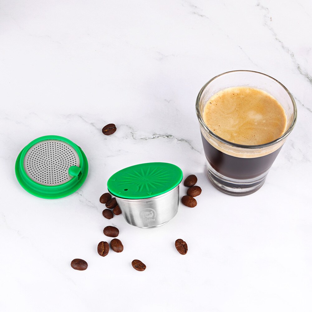 Stainless Steel Metal Reusable Dolce Gusto Capsule Compatible with Nescafe Coffee Machine Refillable Dolci Filter Dripper Tamper