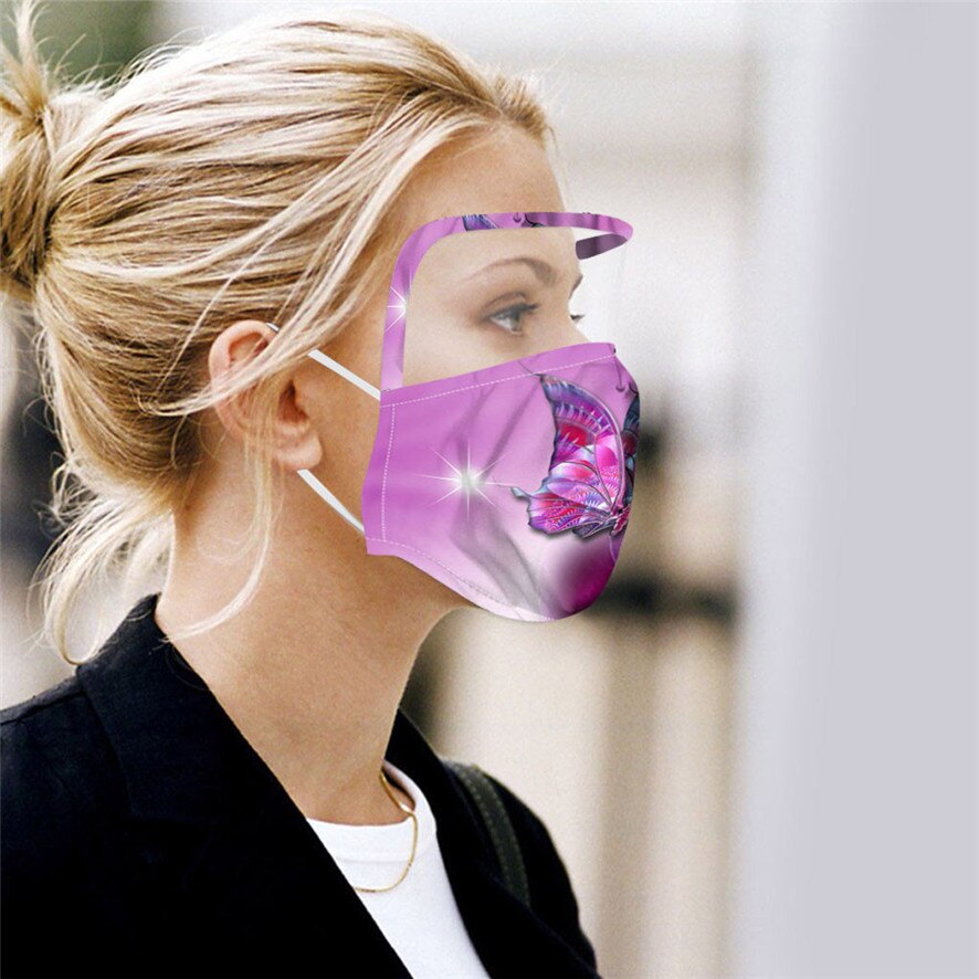 1PC Women Transparente Dust Protective For Head Eye Faces Protection Washable Eyes Shield face sheild protective: C