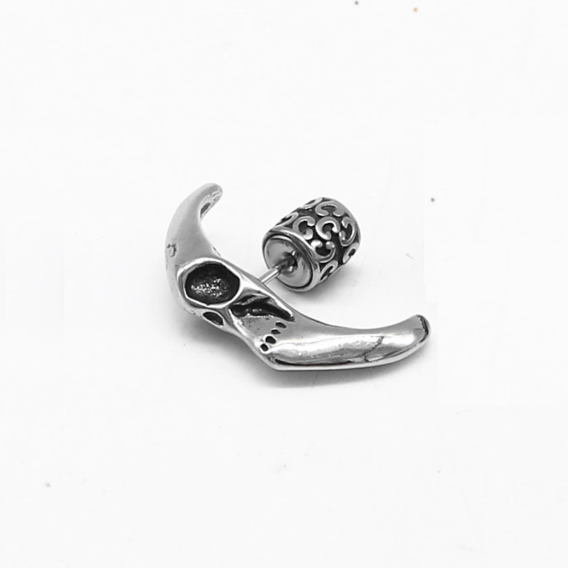 1pc nowy modny Vintage 316 ze stali nierdzewnej stadniny kolczyki dla mężczyzn Punk koreański Hip Hop Goth srebrny kolor mężczyzn kolczyki biżuteria prezent: Ghost
