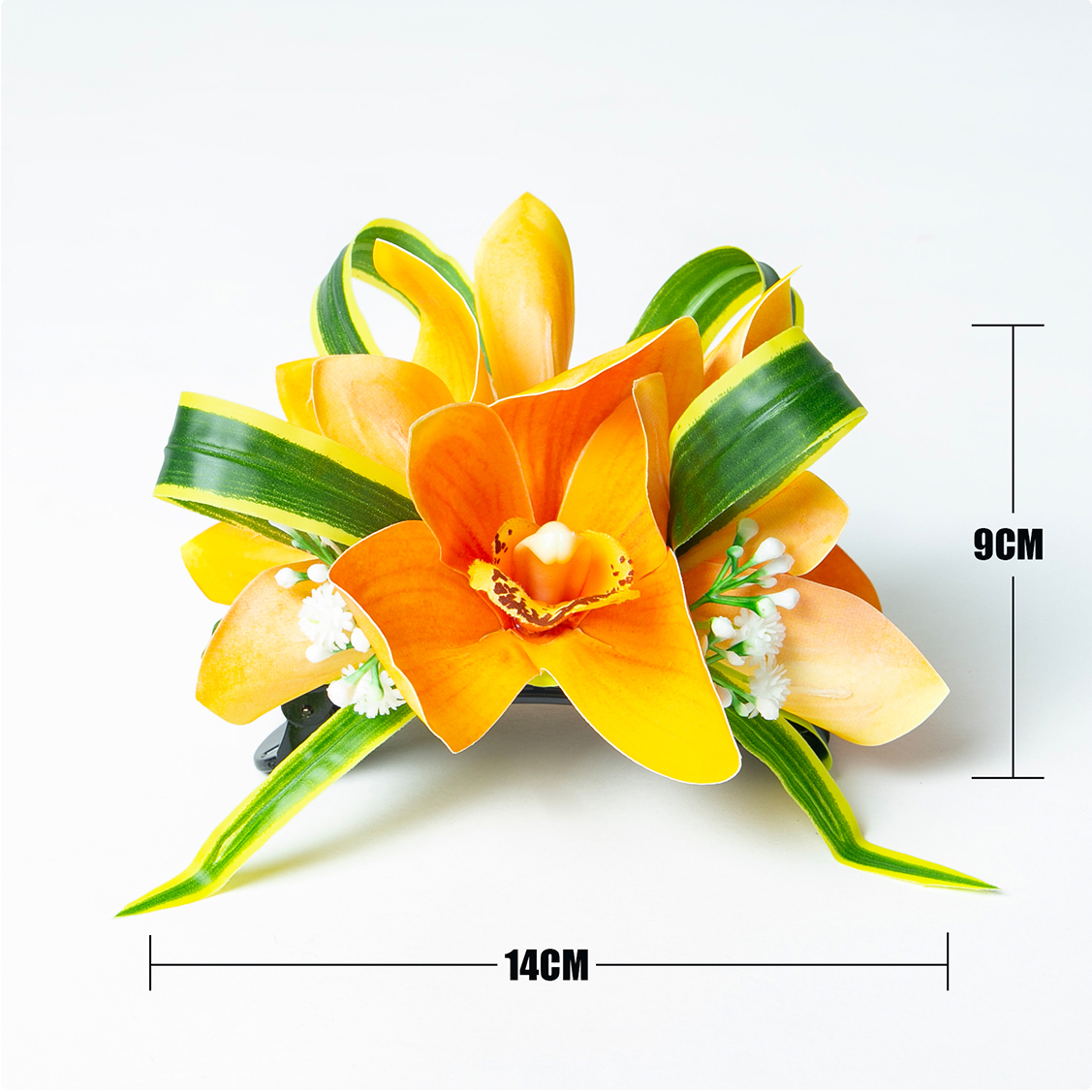 Pinza para el pelo BB de estilo Tropical, tocado de novia con flor de seda hawaiana, tocado de flor de orquídeas, accesorios de baile Aloha Hula