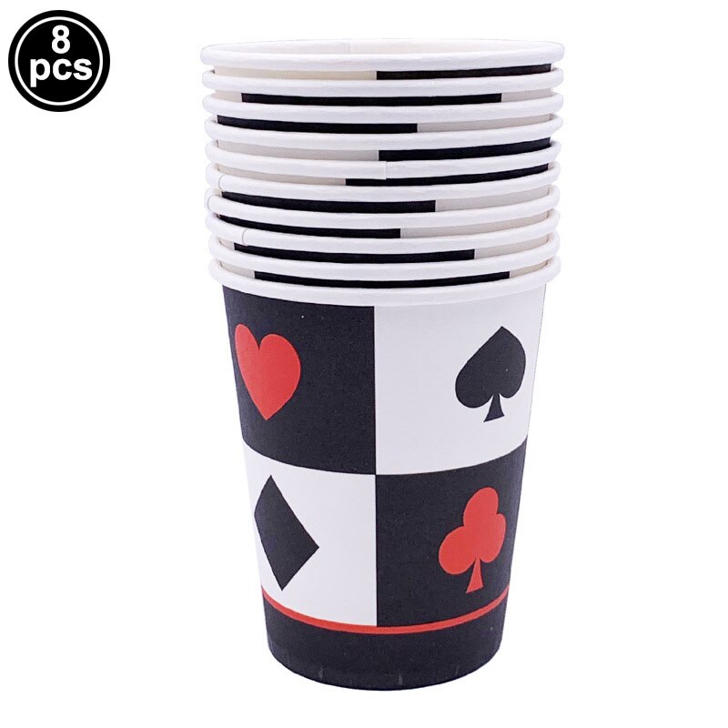 Décor de fête à thème de Casino pour adultes, ballon de fête d&#39;anniversaire, nappe de Poker, bannière d&#39;anniversaire, fournitures de fête de Las Vegas: Bourgogne
