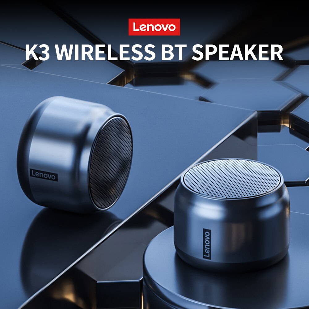 Lenovo K3 Wireless BT Speaker Portable Wireless Stereo Speaker Audio Player 3D Stereo Surround Sound Long Endurance Time Black