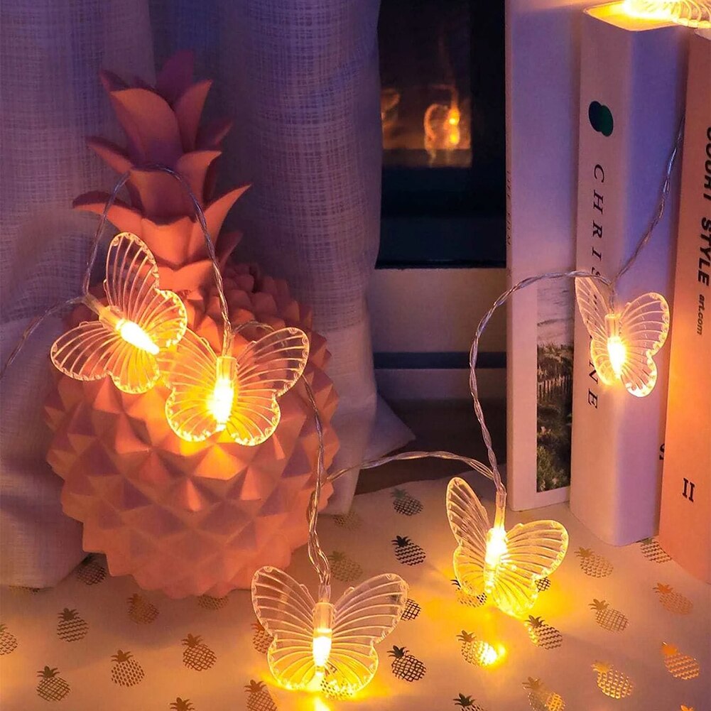 LED String Light Battery Operated Butterfly Garland Fairy Lamp for Christmas Indoor Outdoor Party Decorations