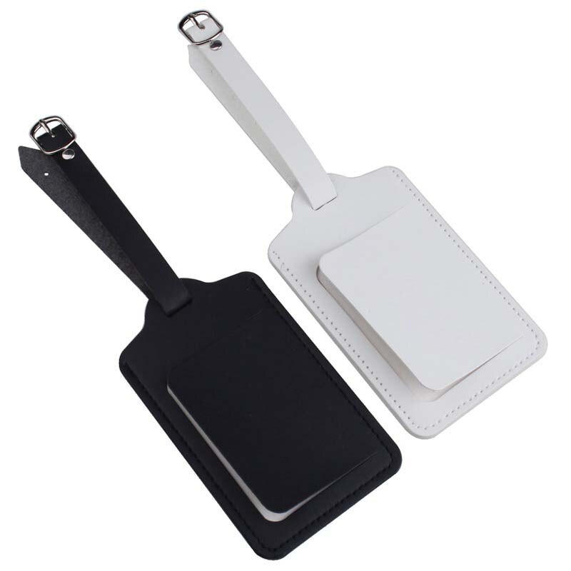 2 pièces/ensemble couverture de passeport noir et blanc étiquette de bagage en cuir PU pour accessoires de voyage étui étiquette porte-passeport