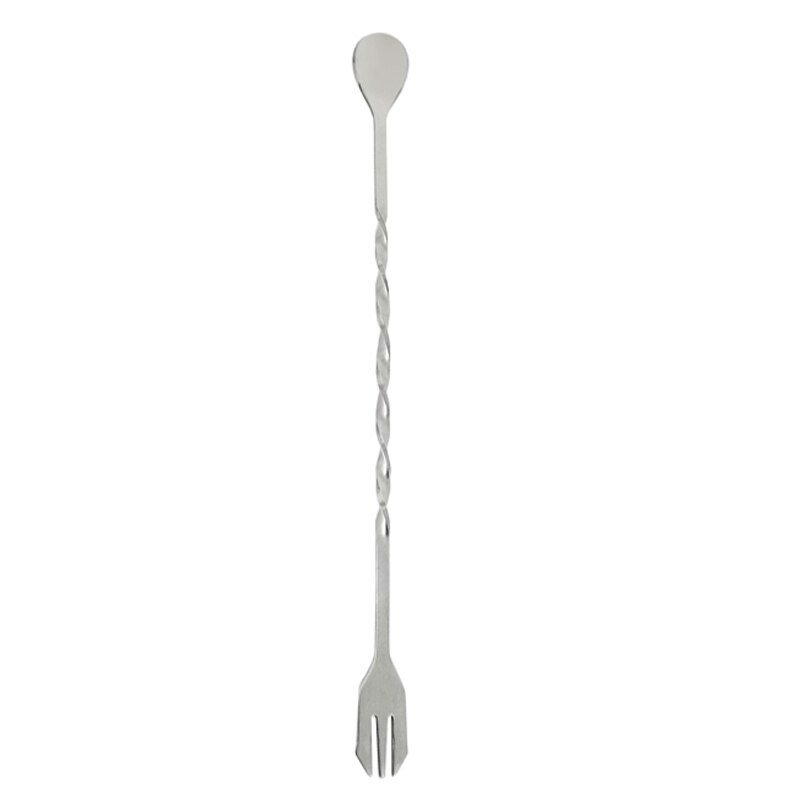 Outil de Bar pour Cocktail en acier inoxydable, filtre, bec verseur, cuillère à mélanger, couteau à chaîne, pinces à glace, tasse à mesurer, Shaker à Cocktail: Sliver Fork Spoon