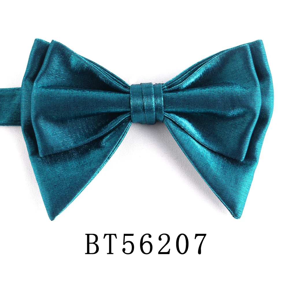 Bow Ties For Men Pre-tied Style Over sized Bow ties Gloss Fabric Solid Color Formal Men Bow tie For Wedding Party: Dark Grey