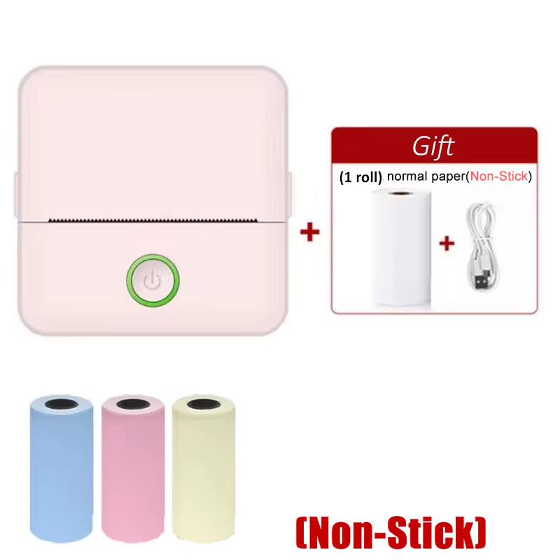 X6 mini HD printer portable sticker label Printer Bluetooth pocket thermal printer with paper for student note inkless printing: Gold