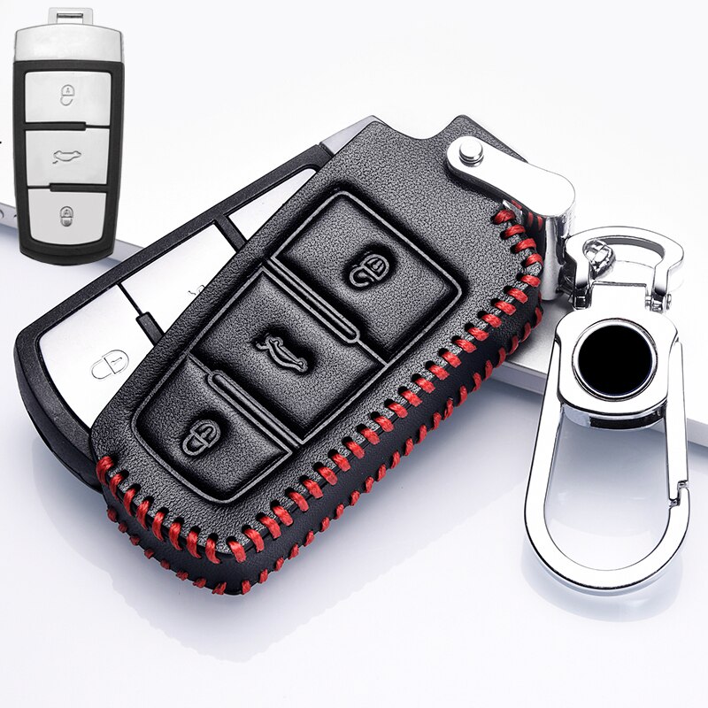 Funda para mando a distancia del coche, cubierta de cuero para llave de Volkswagen VW Passat CC B6 B7 B7L CC R36 Maogotan B5 Passat 3C: 009-KK-R