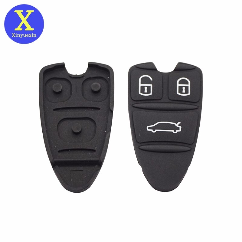 Xinyuexin Auto Autosleutel Pad Voor Alfa Romeo 159 Brera 156 Spider 3 Knop Autosleutel Shell Rubber Vervanging Pad smart Card Behuizing