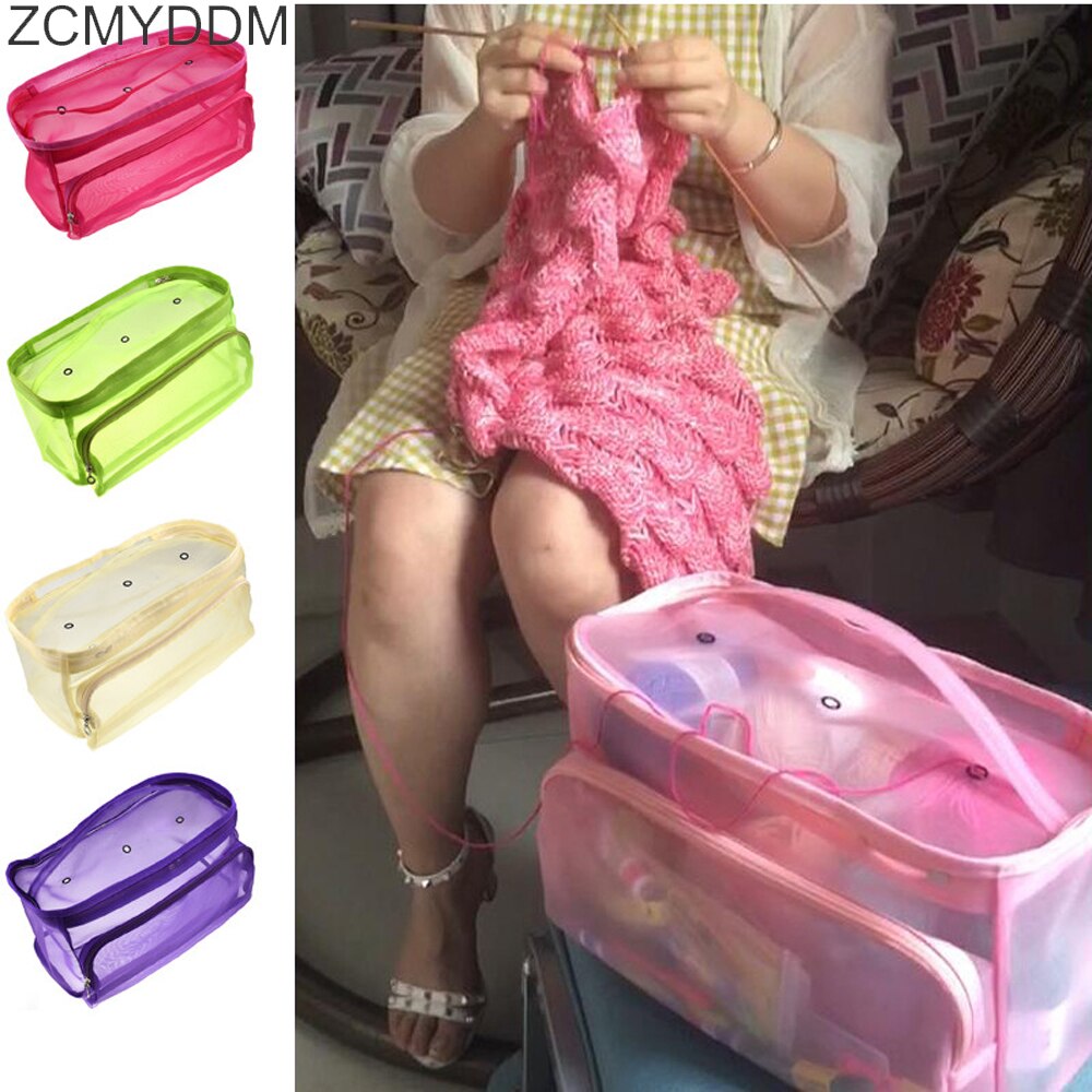 Breien Bag Organizer Garen Opslag Mesh Bag Craft Nylon Garen Case Organizer Opbergmanden Reizen Naaien Gereedschap Accessoires