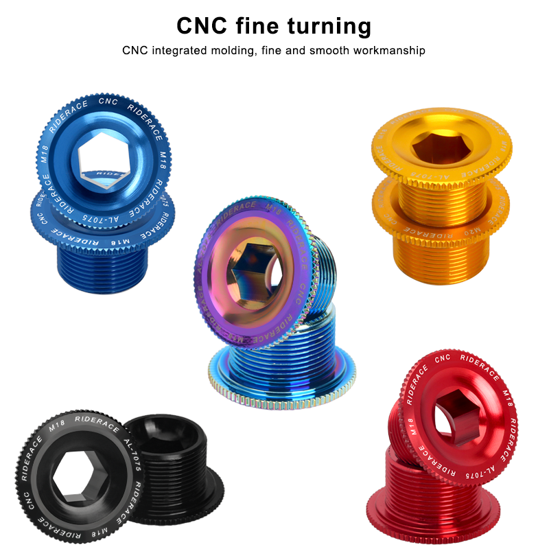 Boulon de fixation de bras de manivelle de vélo, écrou de pédalier en alliage d'aluminium, couvercle de manivelle de vélo vtt, bouchon à vis M18 M20 boulon pour capuchon de boulon de manivelle Shimano