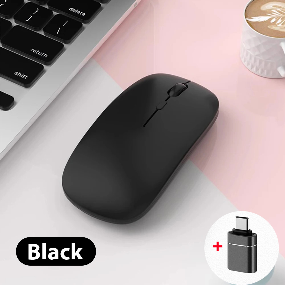 Przenośna mysz bezprzewodowa kompatybilna z Bluetooth 2,4 GHz podwójne tryby myszy komputerowych z odbiornikiem Nano do notebooka PC Laptop Macbook: BŁĘKITNA
