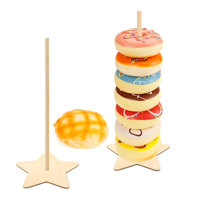 Présentoir à donuts en bois, porte-donuts, support à Dessert pour mariage, anniversaire, fournitures de fête, décoration de fête prénatale: 5