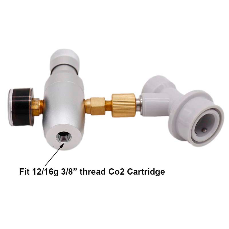 Homebrew Kegging Premium Regulated Compact CO2 Charger with Ball Lock Gas Disconnect 60/150 psi 3/8-18UNF